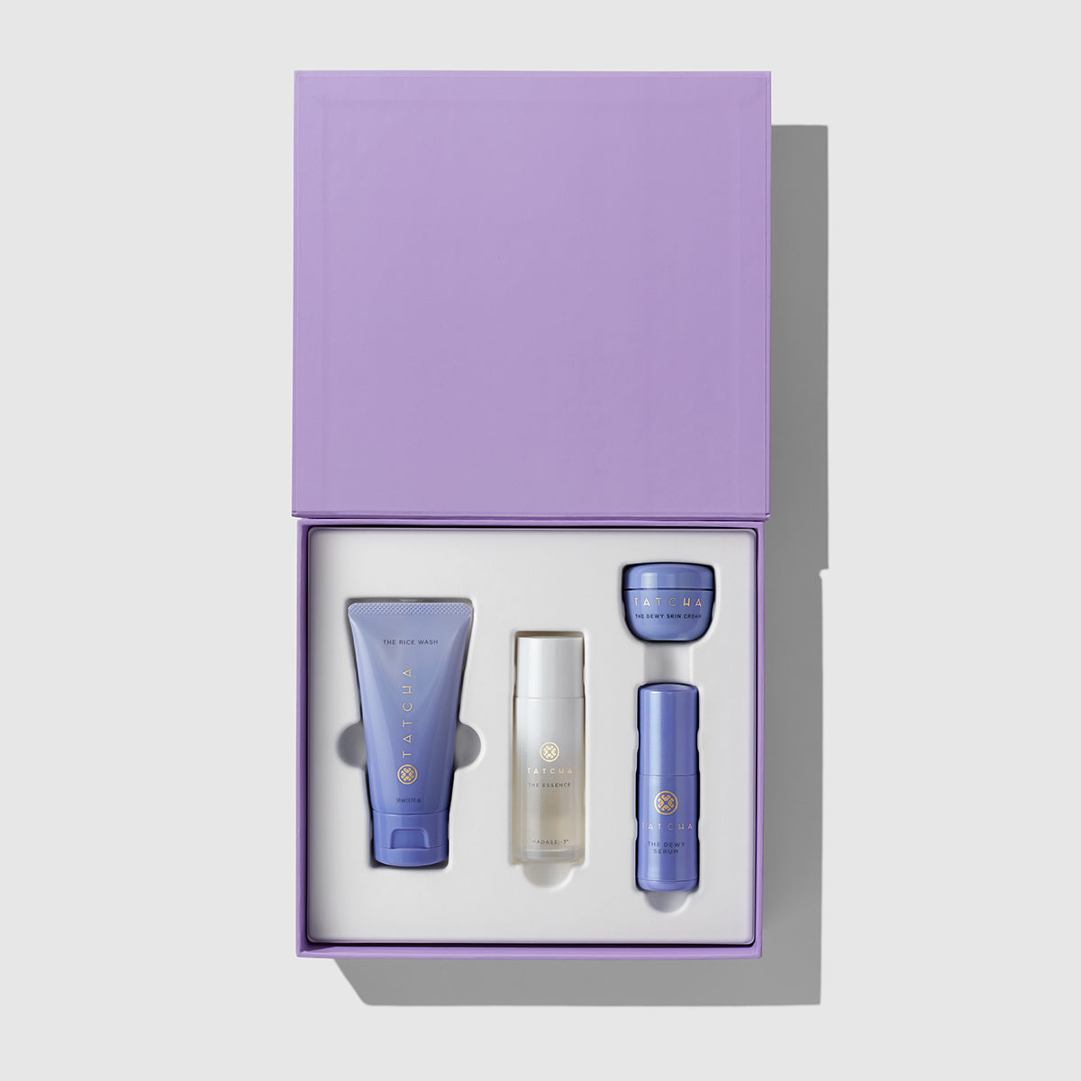 The Rice Wash, The Essence, The Dewy Skin Cream and The Dewy Serum in mini.